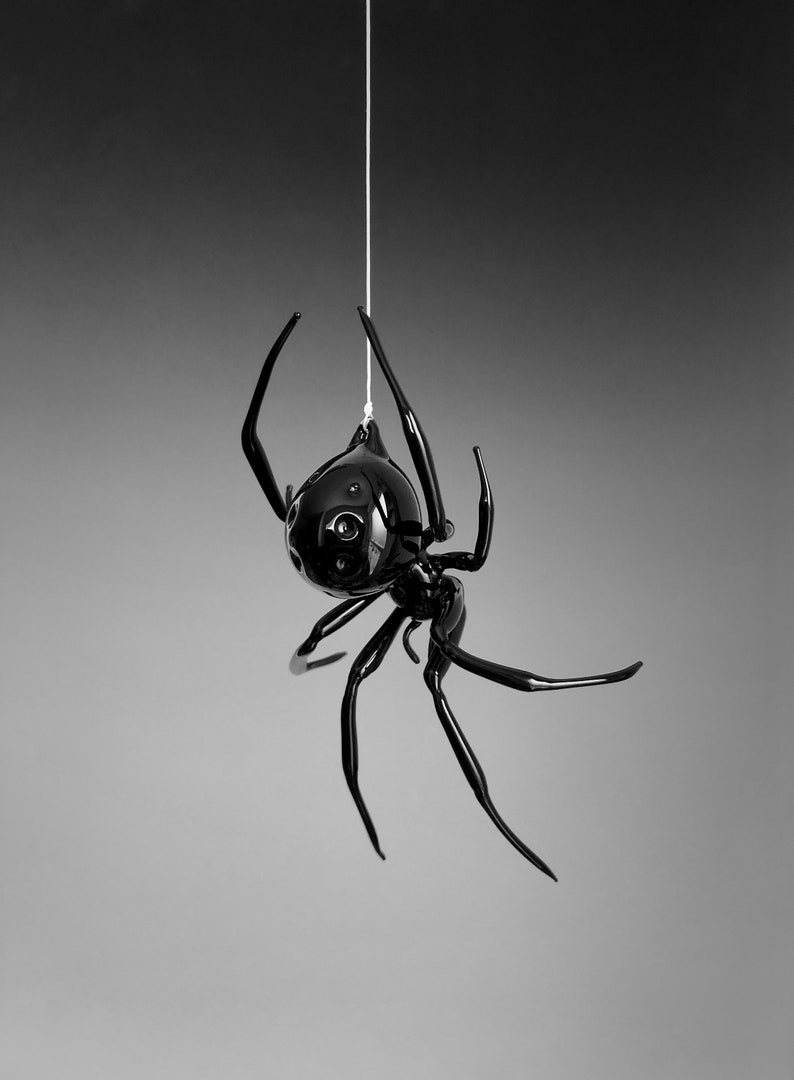 Art Glass Black Widow Spider image 2