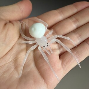 Art Glass White Spider Sculpture image 3