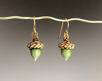 Art Glass Acorn Earrings