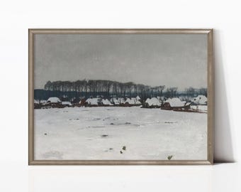 Winter Village Landscape Print, Snowy Dutch Art, Winter Scene by Willem Witsen | SKU# 15-119.1A