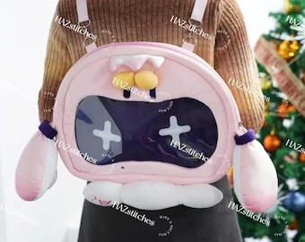 Pluszowa torba Itabag Pearl Houzki Splatoon | Pluszowa zabawka Inkling z dodatku Splatoon 3 DLC może być noszona na jednym ramieniu, przez ramię lub jako plecak