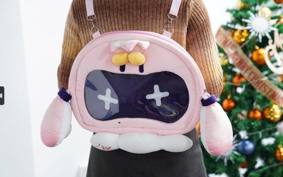 Pearl Houzki Splatoon plush Itabag | Splatoon 3 DLC Inkling Plush Toy can be worn on one shoulder, crossbody or as a backpack