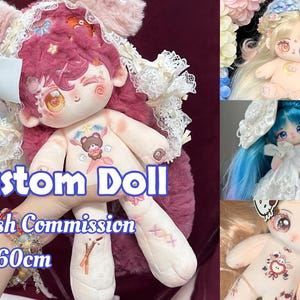 Custom Dolls,Handmade Plush Commissions,Custom Cotton Doll,Custom OC Doll, Picture Customized Plush Dolls,Birthday Gift