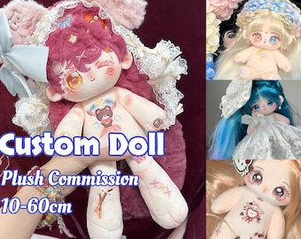 Bambole personalizzate, commissioni di peluche fatte a mano, bambola di cotone personalizzata, bambola OC personalizzata, bambole di peluche personalizzate con foto, regalo di compleanno