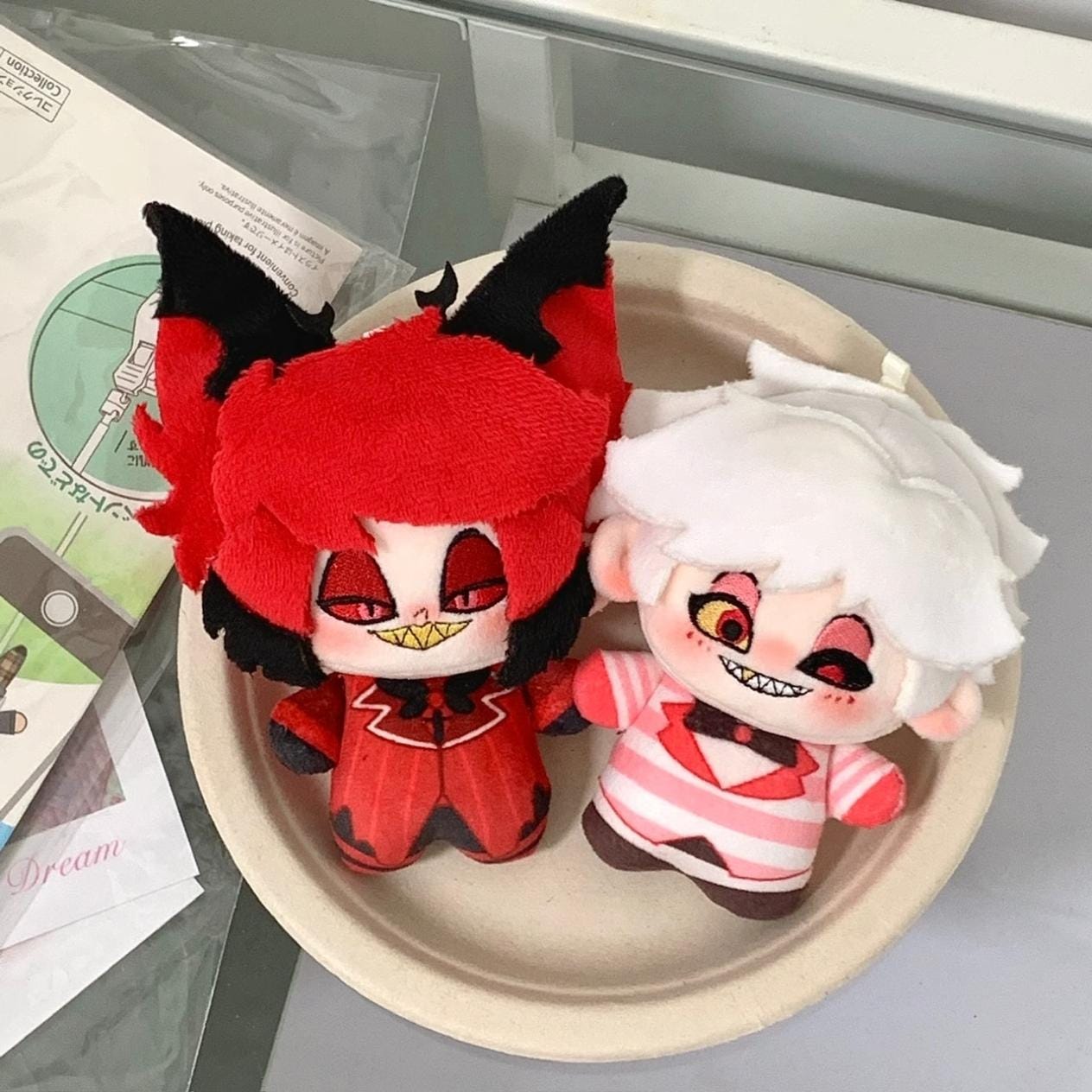 Moe-125 20cm Alastor doll ぬいぐるみ Hazbin Hotel Alastor Chibigurumi Plush Doll Mascot 11cm