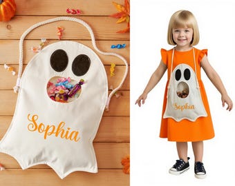 Bolsa de dulces fantasma hecha a mano, bolsa de Halloween para niños, bolsa personalizada, regalo de Halloween para niños, bolsas de regalo, regalos para bebés