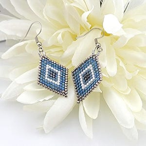 Handmade Evil Eye Beaded Earrings: Miyuki Boho Jewelry