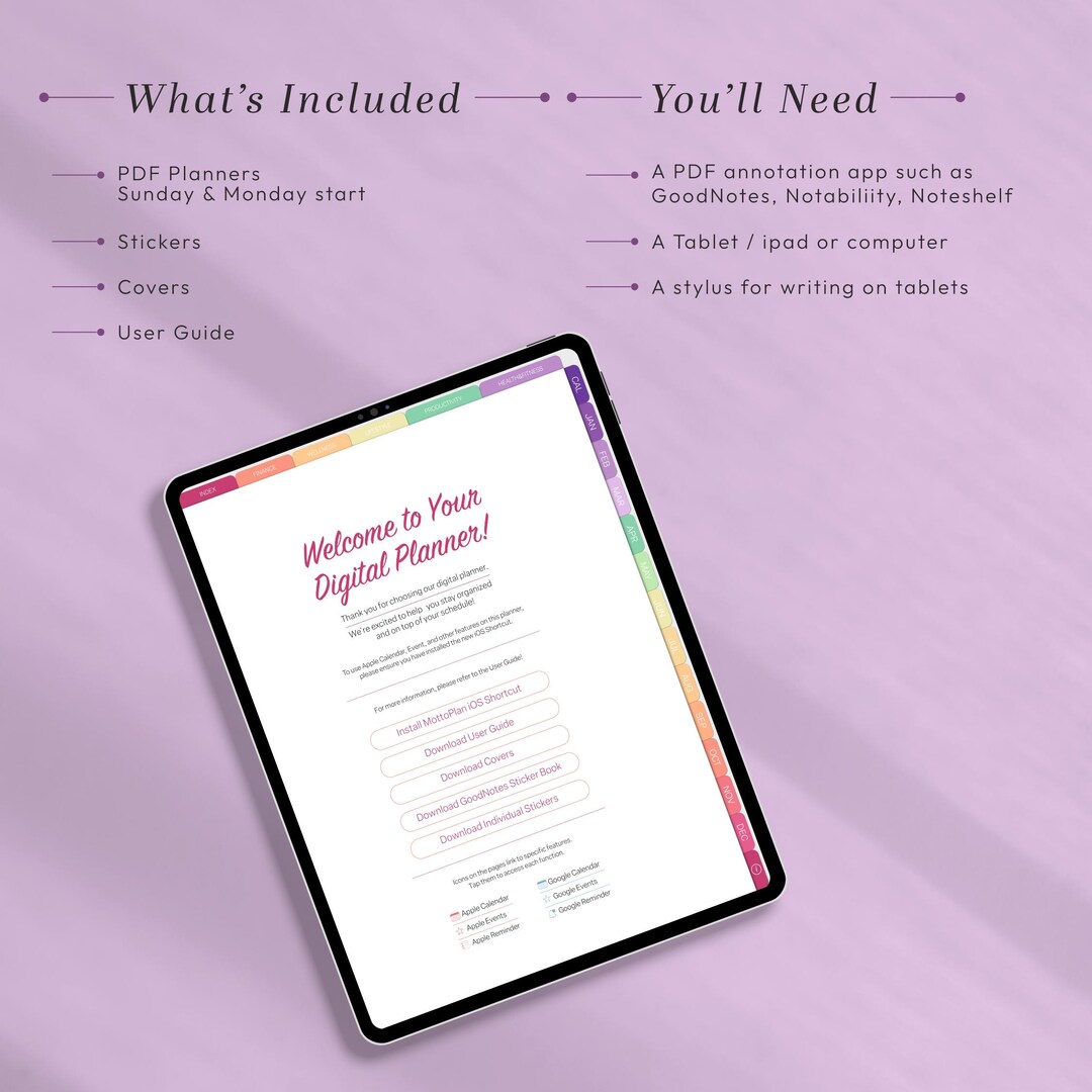 2026 All-in-one Digital Planner Portrait – Goodnotes, Notability ...