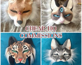 Custom Canine, Feline, Rodent Therian Masks, Commissions High Quality