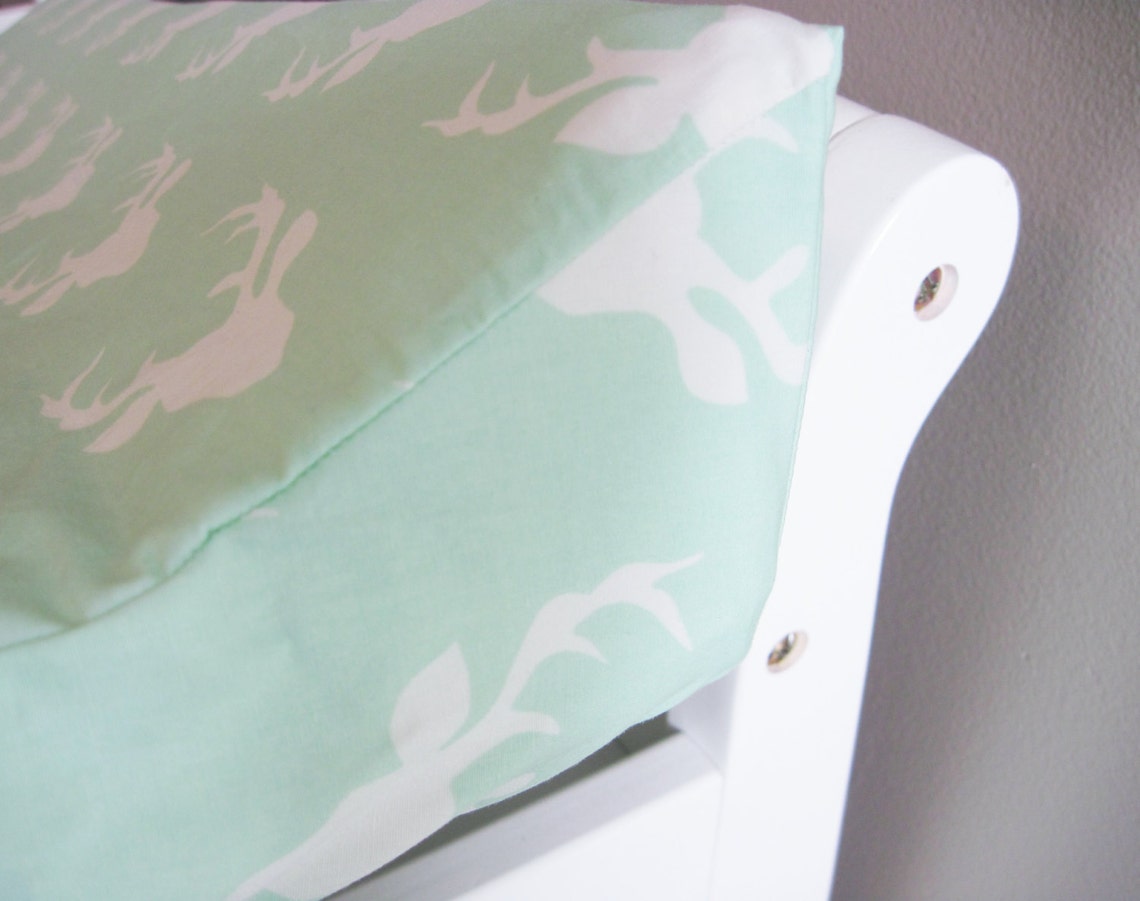 Mint Green and White Deer Changing Pad Cover Woodland Baby Etsy