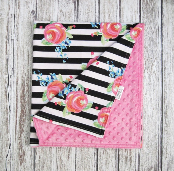 Black and white pink blanket hot sale