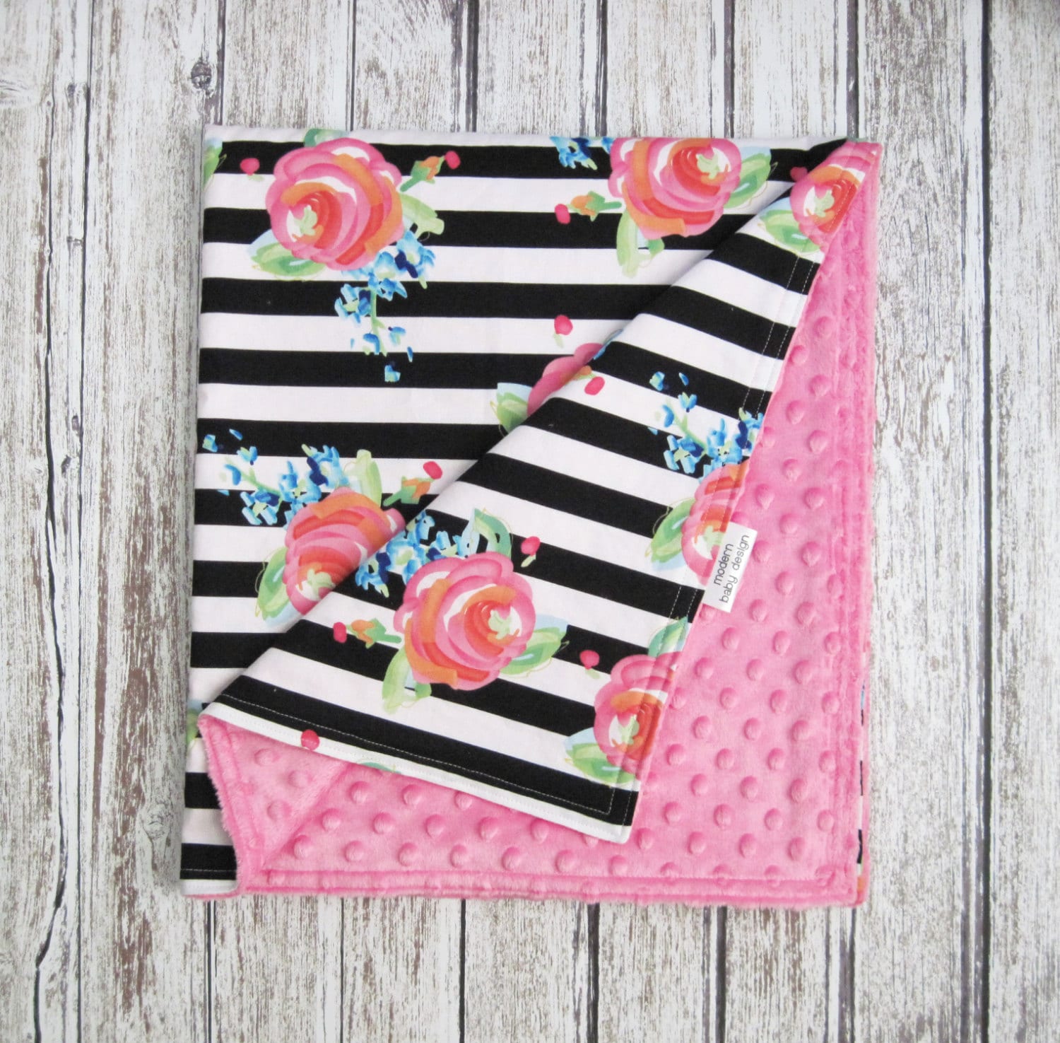 Black and white striped baby blanket deals
