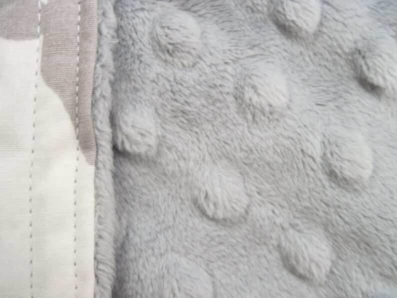 White and Gray Deer Baby Blanket Buck Forest Silver Minky Etsy