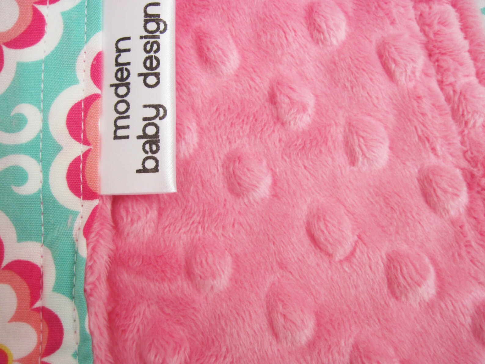 Aqua and Pink Baby Blanket Baby Girl Minky Baby Blanket Etsy