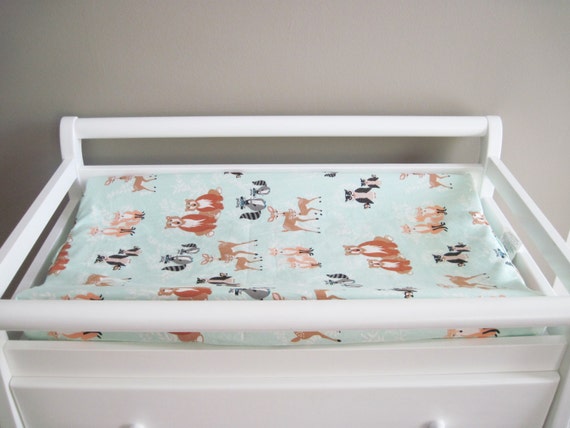 mint green changing pad cover