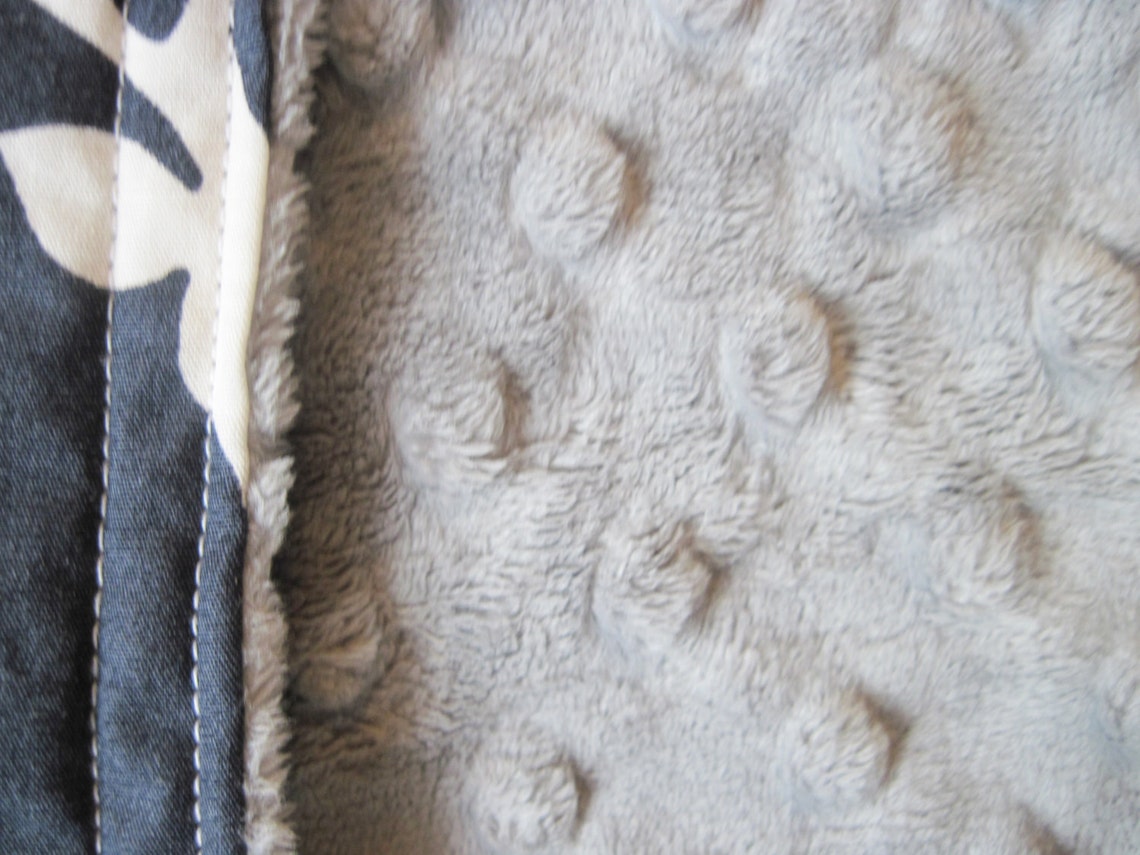 Navy Blue and Gray Deer Baby Blanket Buck Forest Twilight Etsy