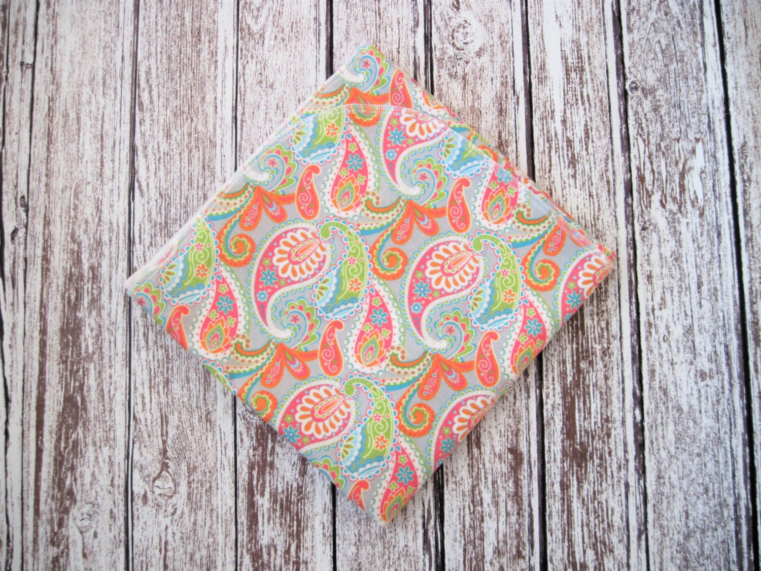 Ready to ship Bright Paisley Receiving Blanket Pink and Gray Etsy