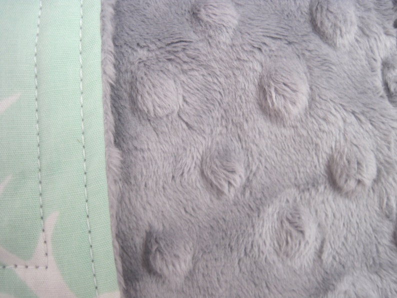 Mint Green Deer Baby Blanket Buck Forest Minky Baby Blanket Etsy