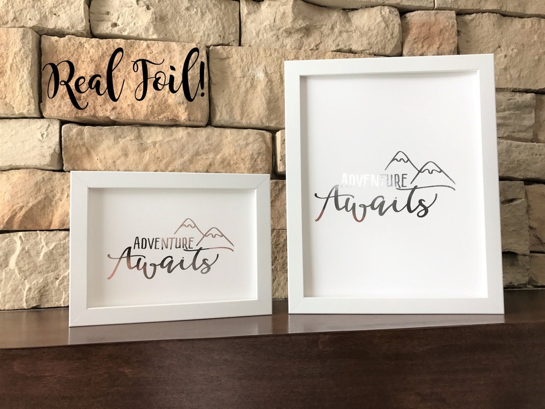 Real Silver Foil Print Nursery Gold Foil Print Adventure - Etsy