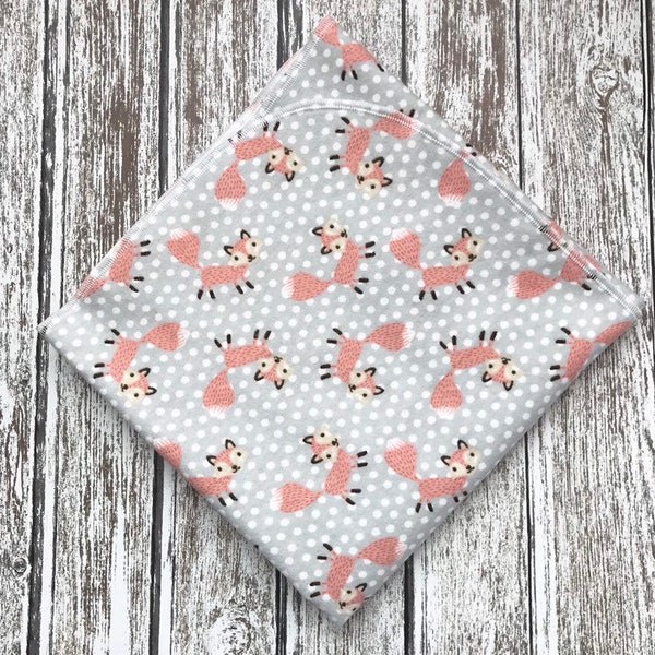 Ready to ship! Fox Receiving Blanket, Gender Neutral Receiving Blanket, Woodland Baby Blanket, Baby Shower Gift