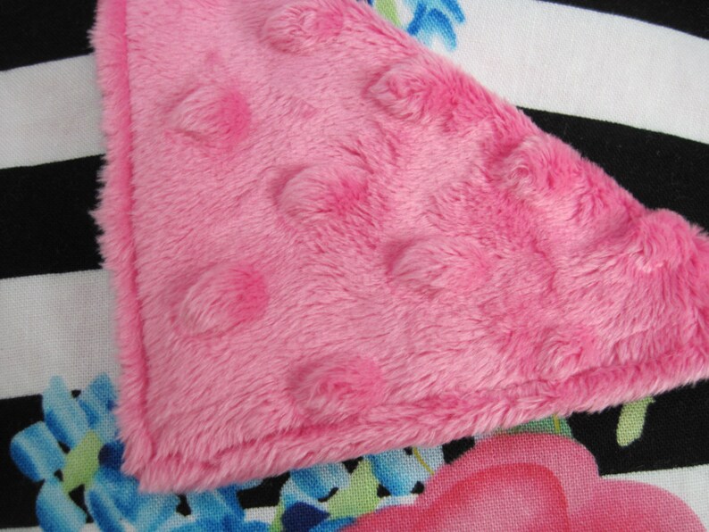 Black White and Pink Baby Blanket Baby Girl Minky Baby Etsy