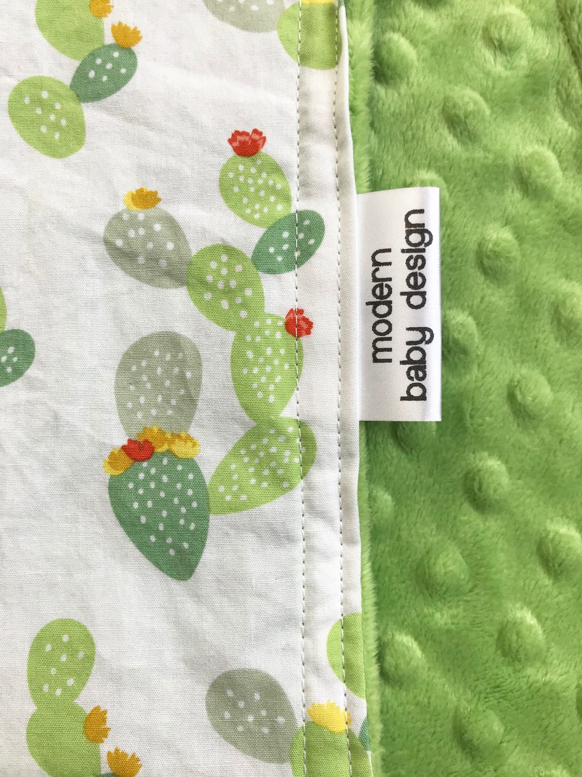 Cactus Baby Blanket Desert Minky Baby Blanket Green Baby Etsy