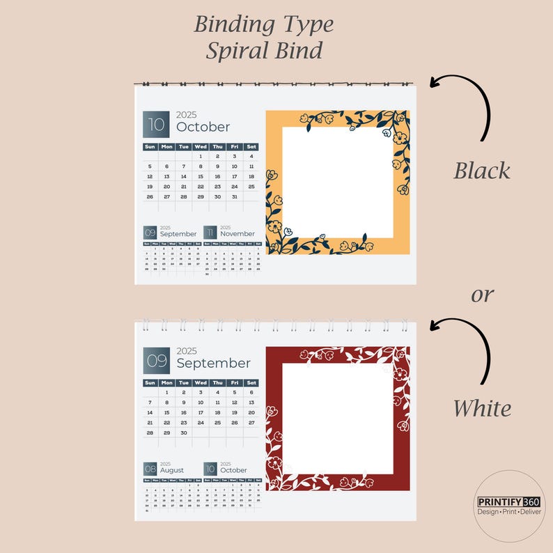 Desk Photo Calendar 2025 Editable Canva Template Personalized Photo