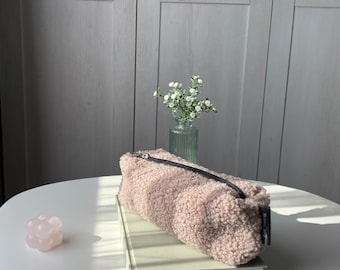 Cute teddy pen case | Coqquette cozy pensil case | Soft pencil case | Back to school | Furry pouch | Gift for her | Hand made pouch