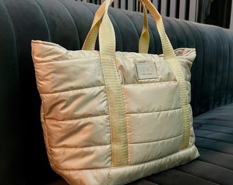 Beige quilted Tote Bag – Style Meets Functionality