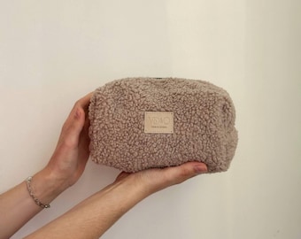 Handmade Teddy cosmetic bag, A cozy teddy bear cosmetic bag,  Organizer for cosmetics teddy,  Teddy bag for traveling