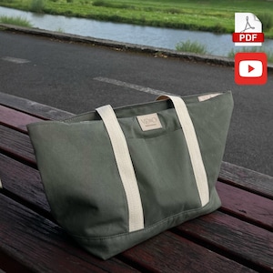 Tote Bag Sewing Pattern PDF – Instant Download DIY – Make a Stylish Lined Bag – Fast & Easy