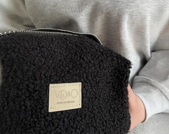 Teddy cosmetic bag, A cozy teddy bear cosmetic bag,  Organizer for cosmetics teddy,  Teddy bag for traveling