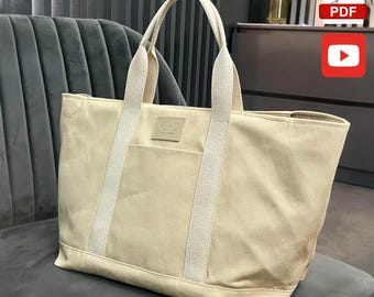 DIY Tote Bag Sewing Pattern | Beginner PDF Tutorial | Easy Cotton Tote | Step-by-Step Digital Download | Easy Pattern and Video Tutorial