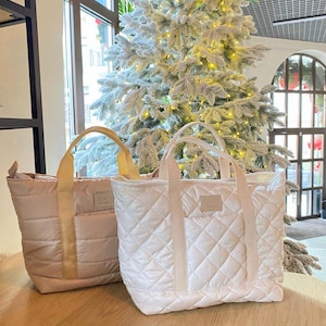 Quilted Tote Bag - Stylish Puffy Design for Women