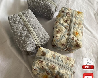 Zipper Pouch Sewing Pattern – 3 Sizes PDF & Video Tutorial – Easy Beginner Cosmetic Bag Pattern