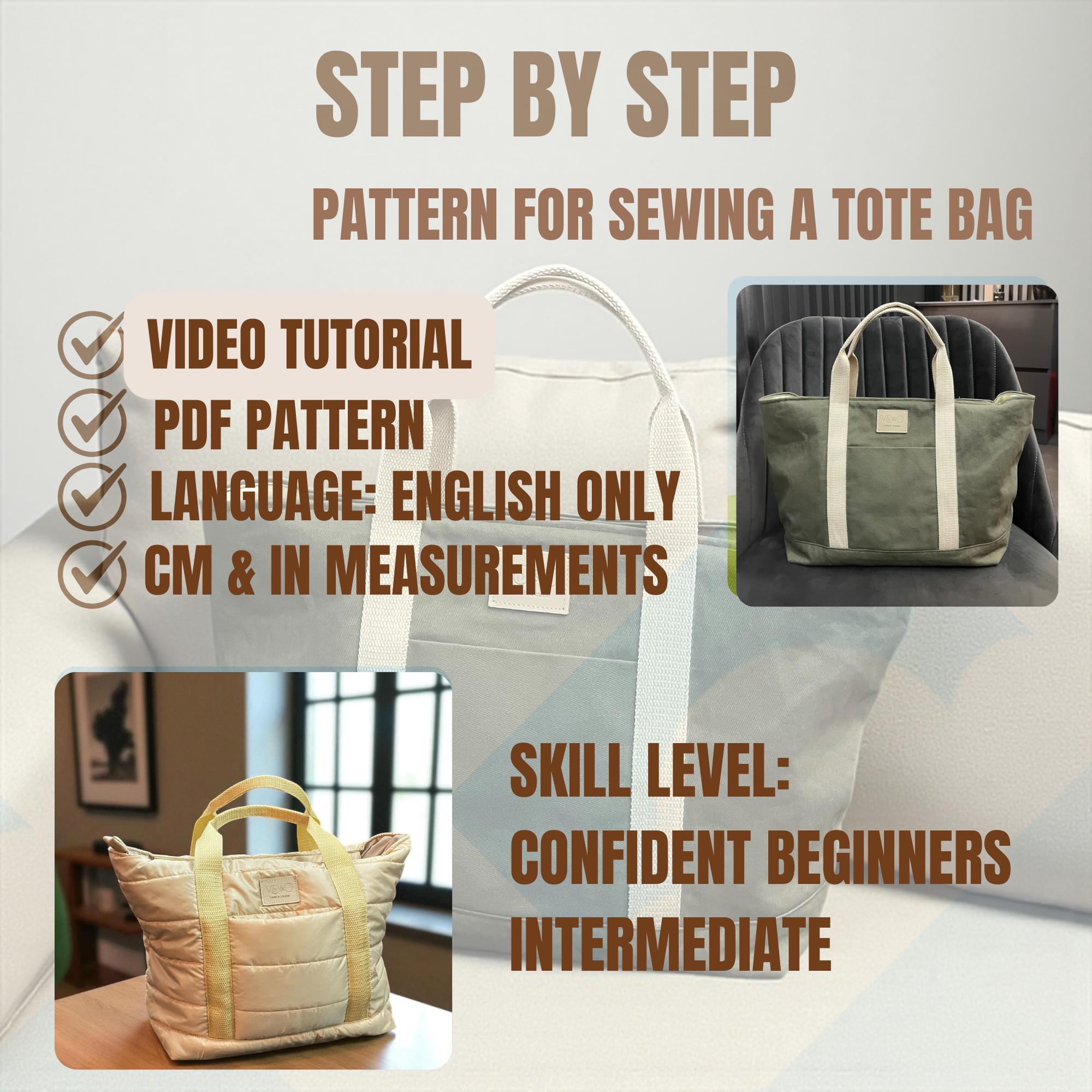 Tote Bag Sewing Pattern PDF – Instant Download DIY – Make a Stylish ...