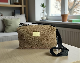 Borsa a tracolla morbida e versatile in pelliccia sintetica con stampa leopardata, borsa a spalla in stile casual e alla moda, borsa in morbida pelliccia sintetica con stampa leopardata alla moda per