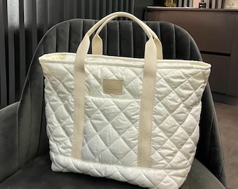 Woman casual tote bag, Puffy tote bag, Puffy quilted bag, Quilted puffer bag for women, Casual puffy quilted bag, gift idea,  gift for her
