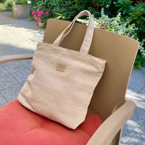 Beige Einkaufstasche mit Reißverschluss - Das perfekte Geschenk für jeden Anlass