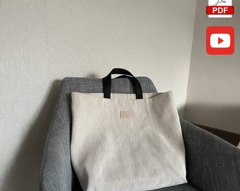 Schnittmuster Einkaufstasche aus Leinen – Einfaches DIY Projekt – PDF & Video Anleitung