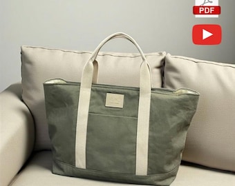 DIY Tote Bag Sewing Pattern | Handmade Gift Idea | PDF & Video Tutorial | Digital Download