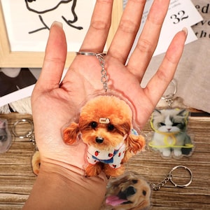 Custom Pet Photo Acrylic Keychain, Personalized Keychain, Dog Keychain, Cat Keychain, Pet Loss Gift, Picture Keychain, Pet Memorial Keychain