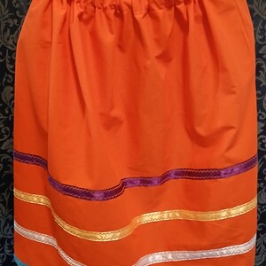 Orange Four Row Ribbon Skirt