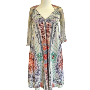Rare 90s Vintage Jean Paul Gaultier Soleil Money Currency Mesh Dress from 1994 Collection Size Small