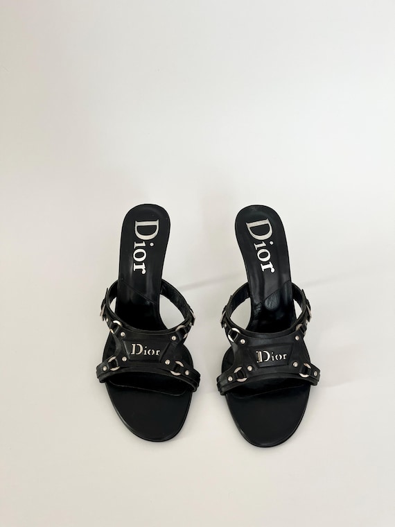 靴 Vintage Dior Patent Leather Sandals 37 Dior sandals T.EU 37 Leather Black ref.1428609 - Joli Closet