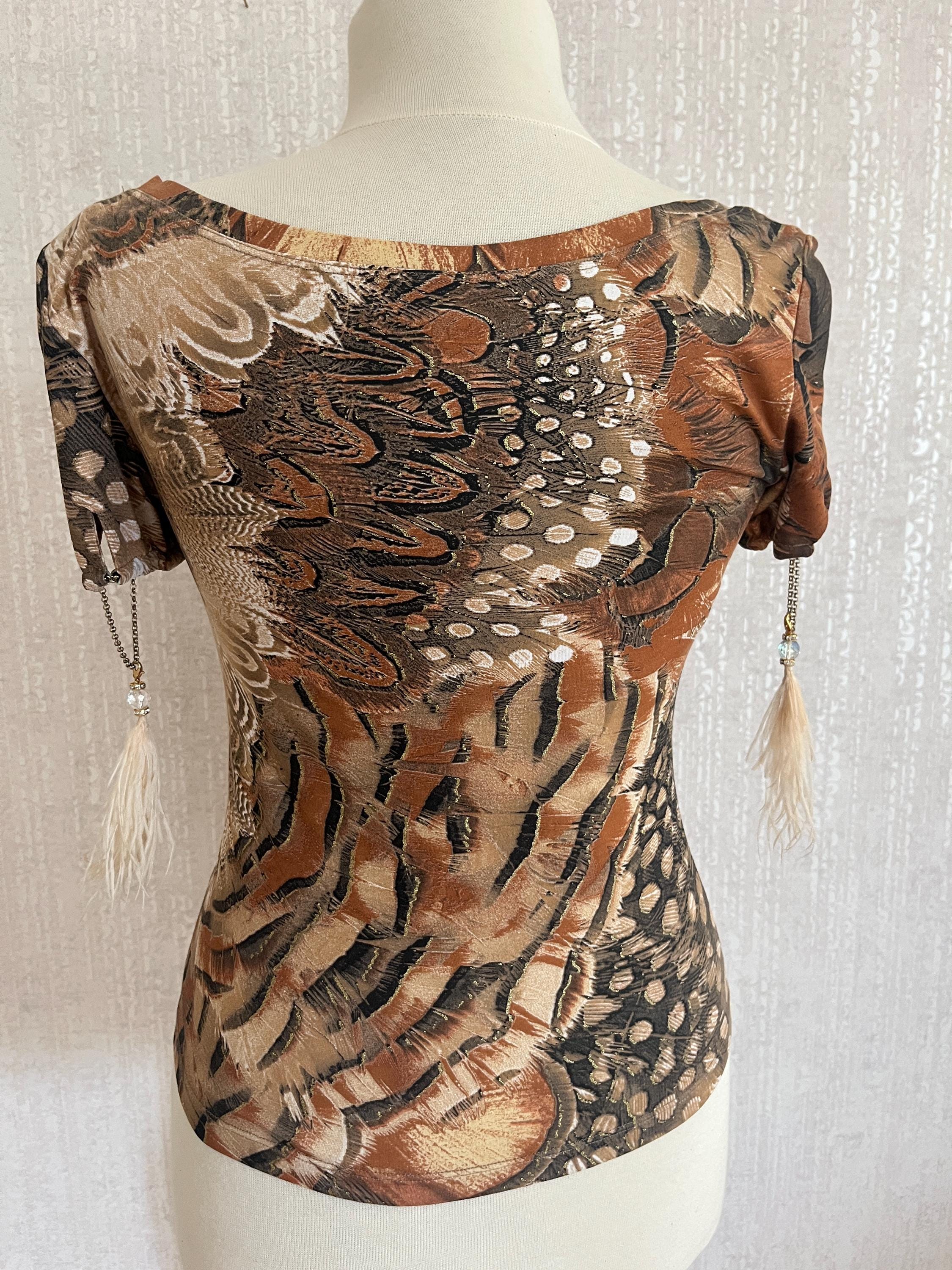 Chemisier Dentelle Roberto Cavalli Vintage – Imprimé Baroque Printemps 2003 – Taille S