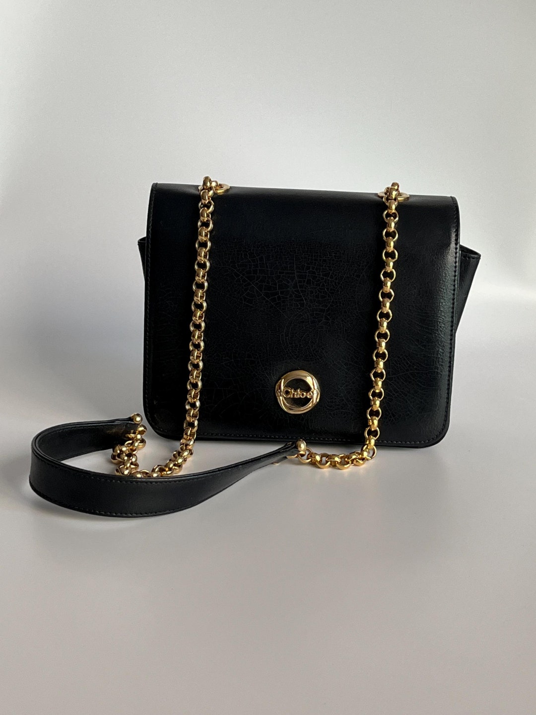 バッグ Vintage Chloe Leather Shoulder Bag y2k CHLOE Authentic Bay Satchel Bag distressed leather brown