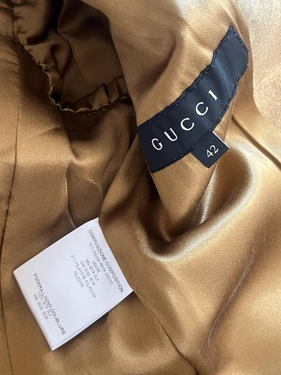 Vintage Runway Piece Gucci Metallic Gold Blazer Jacket With
