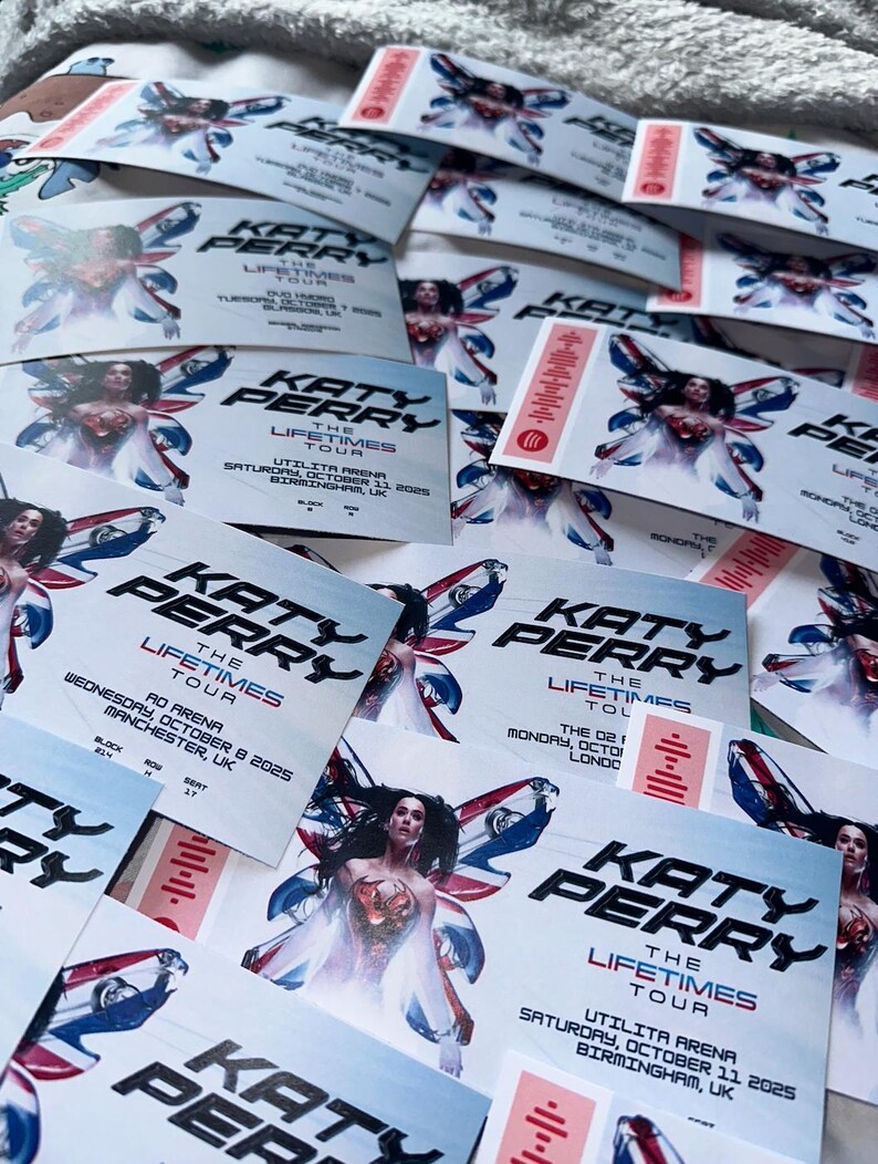 Katy Perry Lifetimes World Tour 2025 Customisable Souvenir Ticket