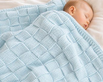 Baby Blanket Knitting Pattern PDF | Basketweave | Baby Shower Gift | Pram Digital Download Nursery Vintage Heirloom Keepsake Diy US Terms